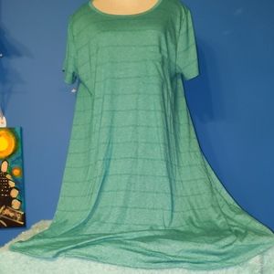 2XL LulaRoe Heathered Striped Green Carly